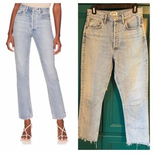 AGOLDE Riley High Rise Straight Leg Jeans – Light Wash – 100% Cotton – Size 27